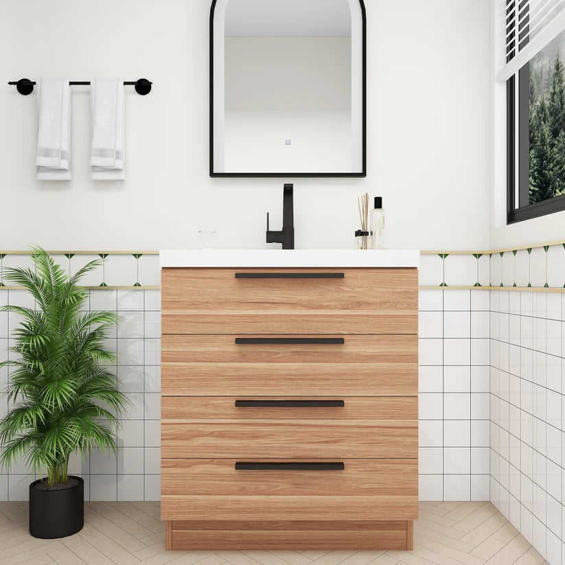 Nova White Oak 30" Freestanding Bathroom Single Vanity with Sink