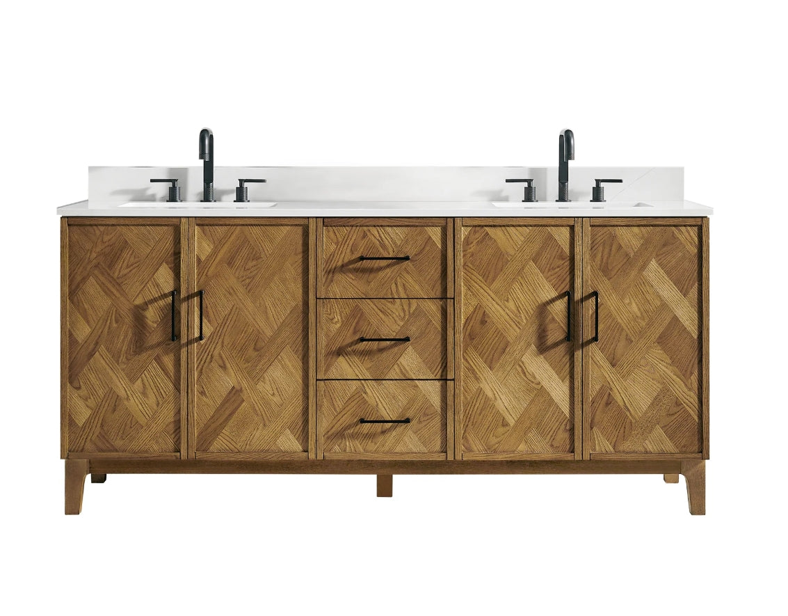 Driftwood Series 72" Double Bathroom Vanity