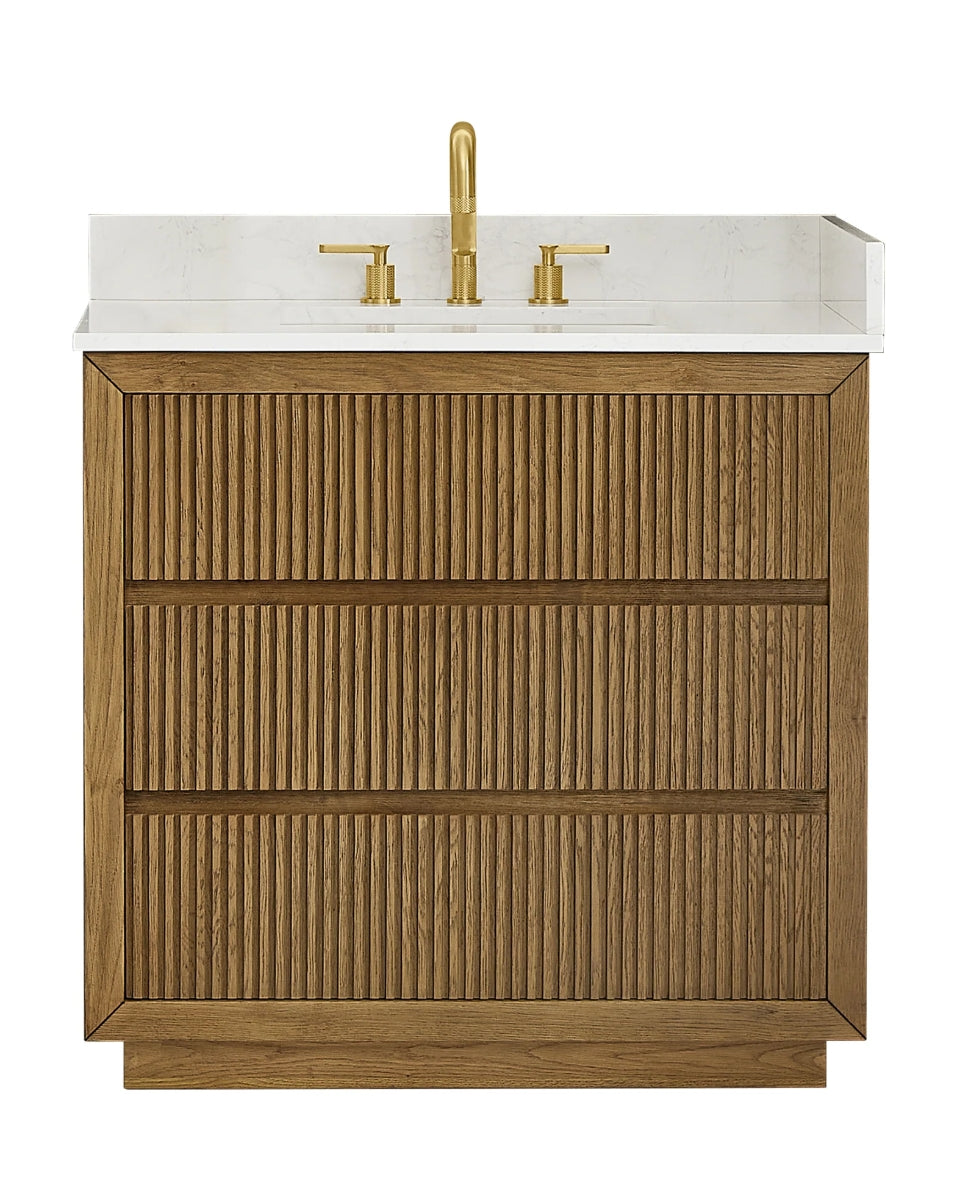 Aspen 36" Brown Single Bathroom Vanity