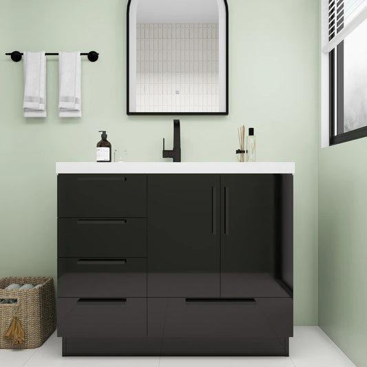 Nova 42" Left Side Drawers Freestanding Bathroom Single Vanity with Sink