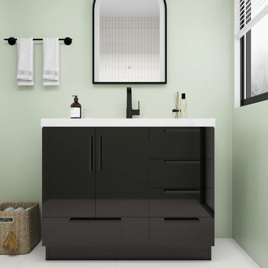 Nova 42" Right Side Drawers Freestanding Bathroom Single Vanity with Sink