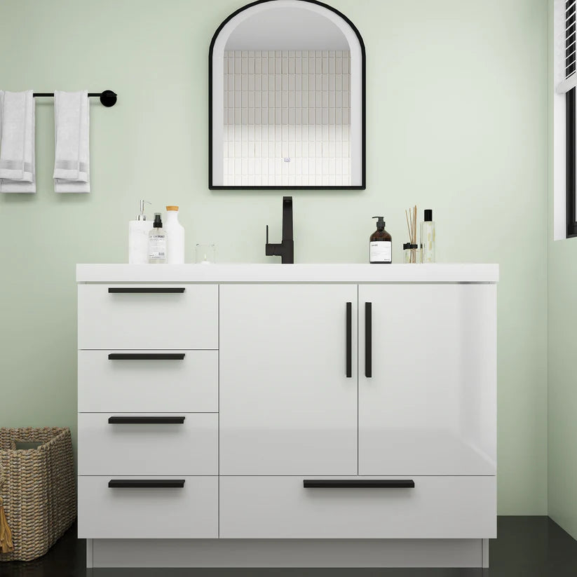 Nova White 48" Freestanding Bathroom Vanity with Sink