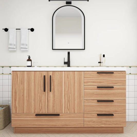 Nova White Oak 60" Freestanding Bathroom Single Vanity with Sink