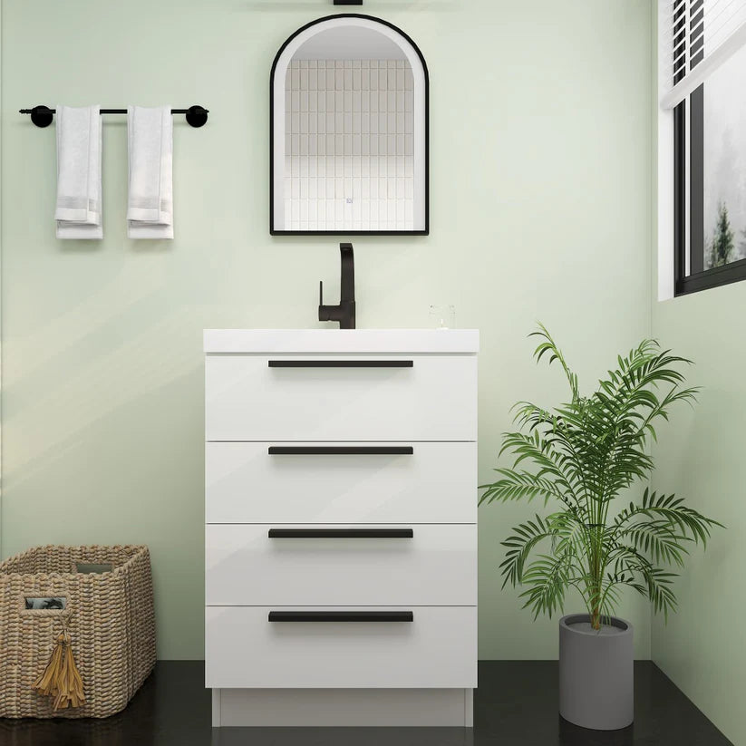 Nova White 24" Freestanding Bathroom Vanity with Sink