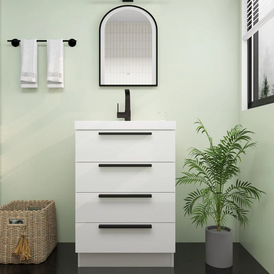 Nova White 24" Freestanding Bathroom Vanity with Sink