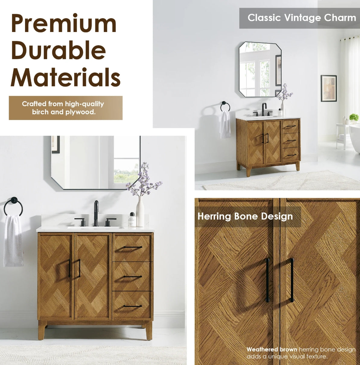 Driftwood Series 36" Single Bathroom Vanity