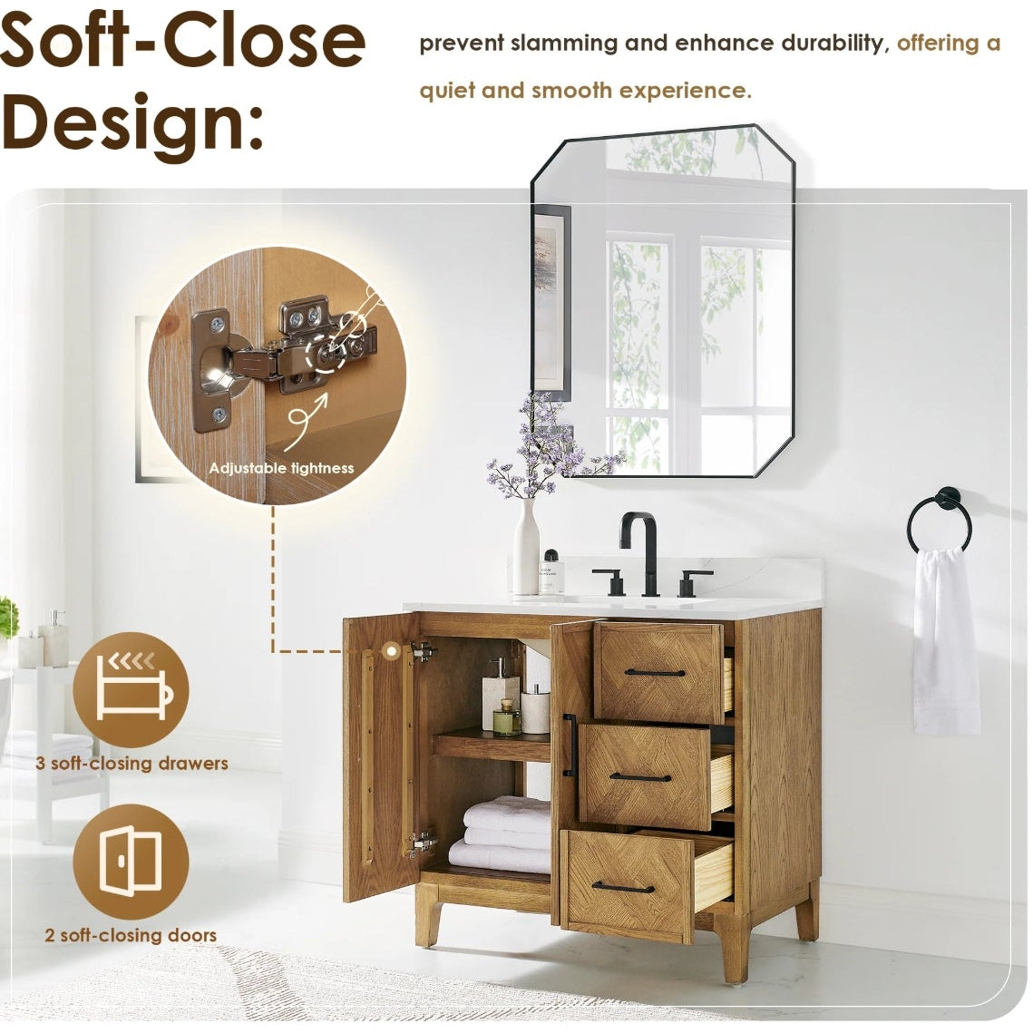 Driftwood Series 36" Single Bathroom Vanity