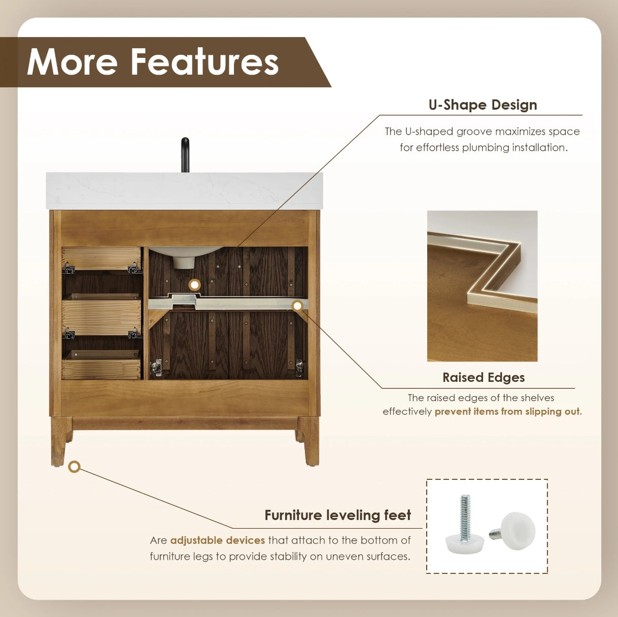 Driftwood Series 36" Single Bathroom Vanity