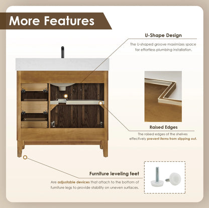 Driftwood Series 36" Single Bathroom Vanity