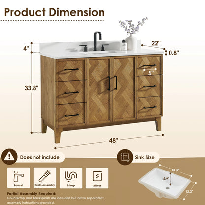 Driftwood Series 48" Single Bathroom Vanity