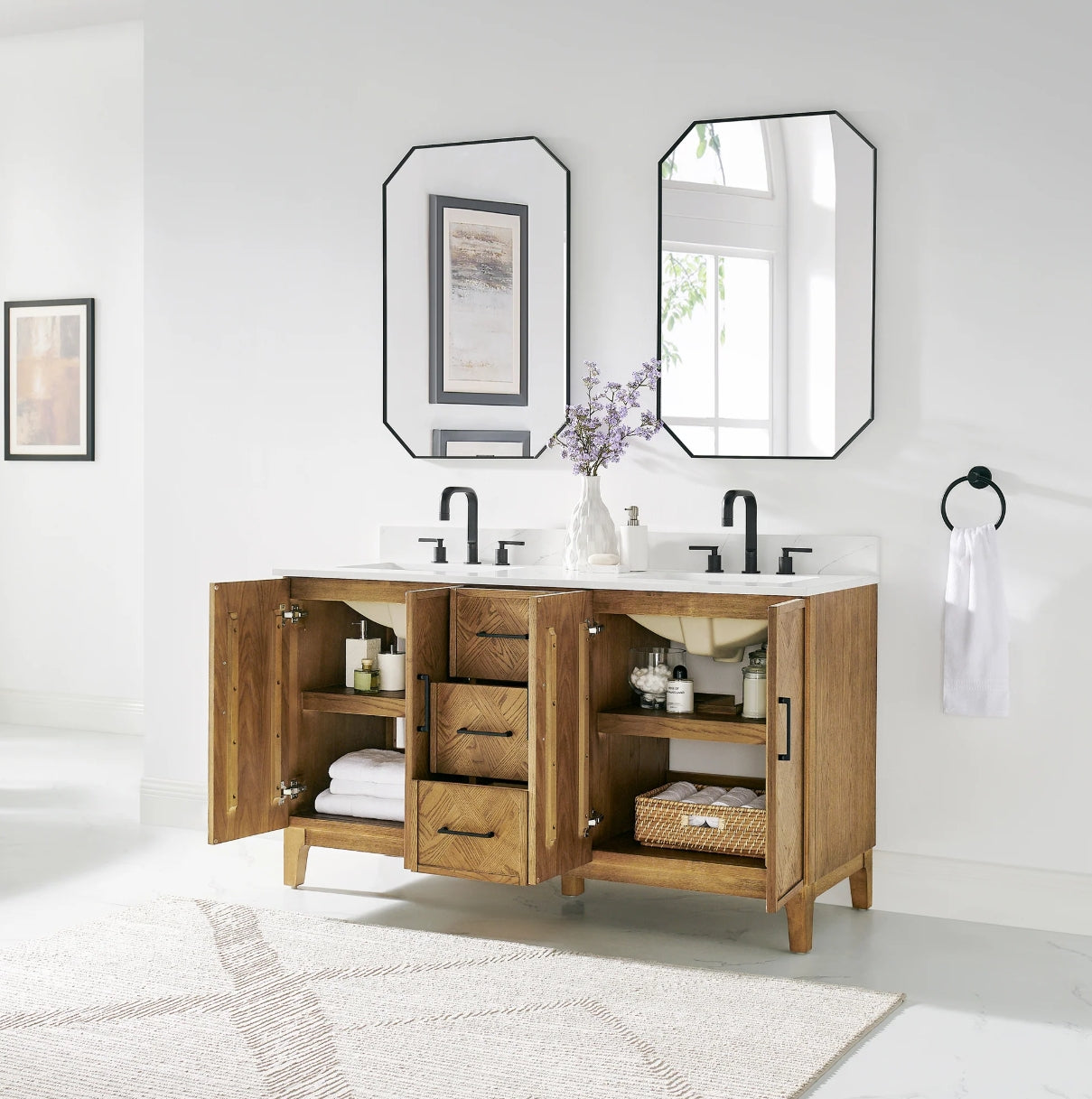 Driftwood Series 60" Double Bathroom Vanity