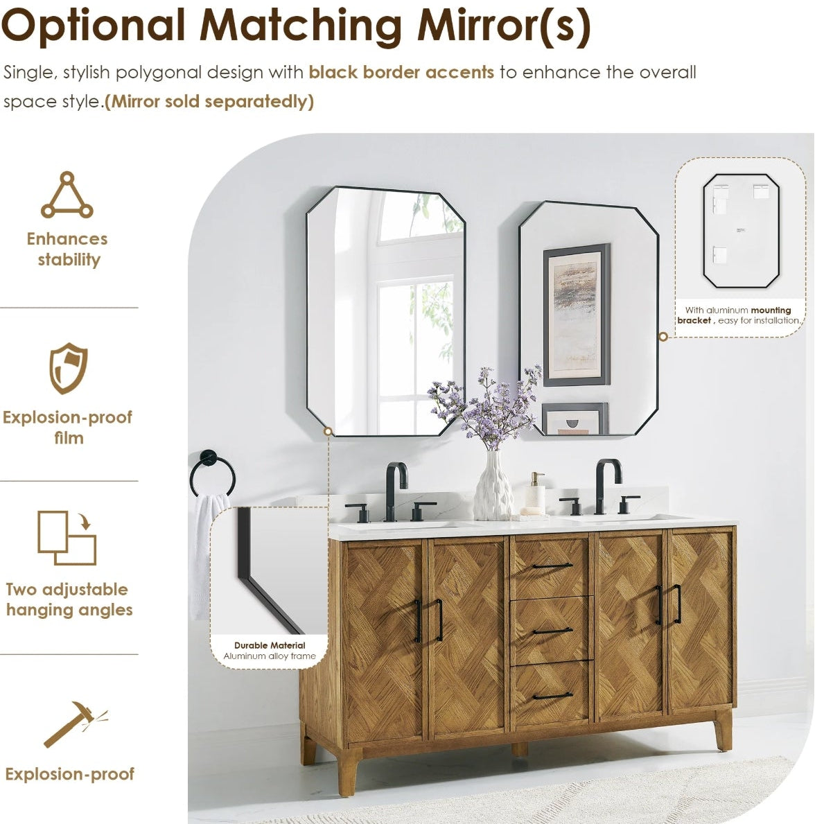 Driftwood Series 60" Double Bathroom Vanity