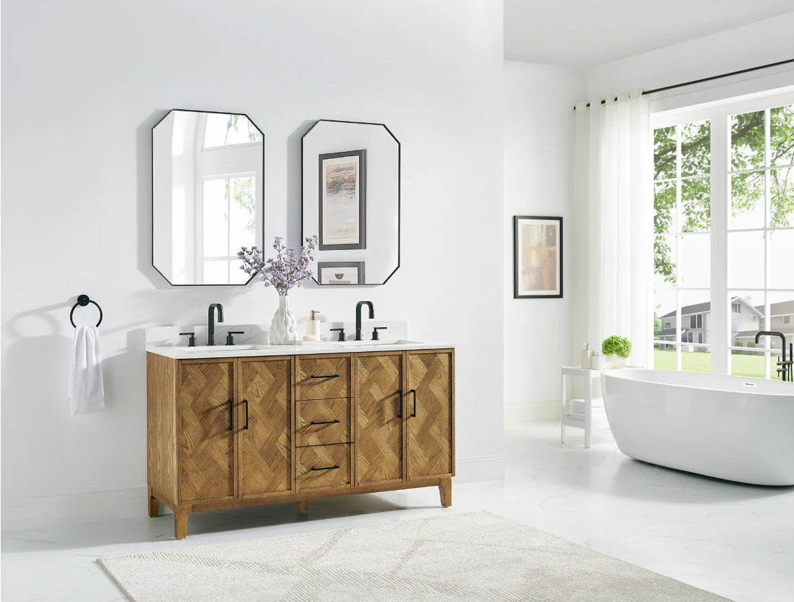 Driftwood Series 60" Double Bathroom Vanity