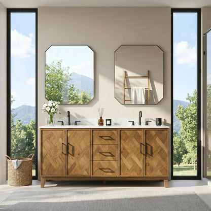 Driftwood Series 72" Double Bathroom Vanity