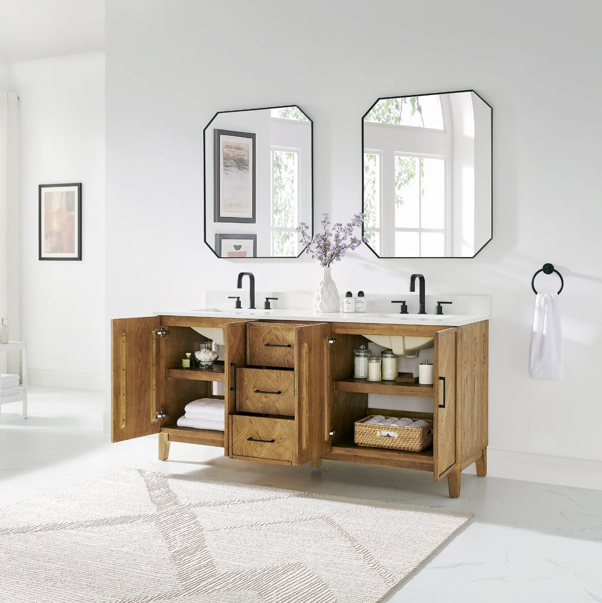 Driftwood Series 72" Double Bathroom Vanity