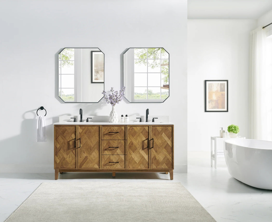 Driftwood Series 72" Double Bathroom Vanity