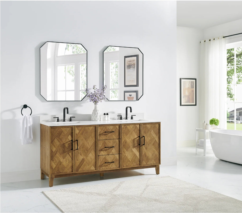 Driftwood Series 72" Double Bathroom Vanity