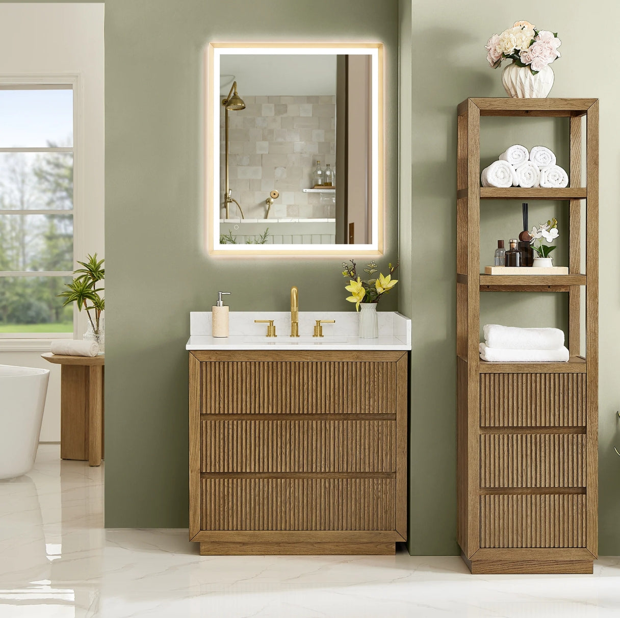 Aspen 36" Brown Single Bathroom Vanity
