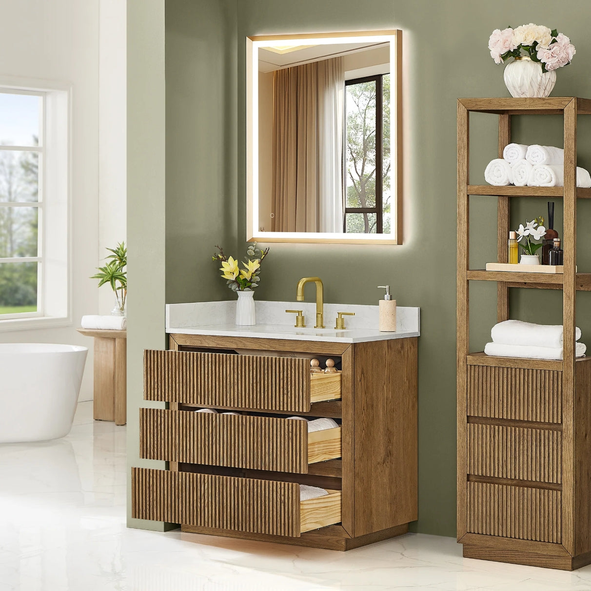 Aspen 36" Brown Single Bathroom Vanity