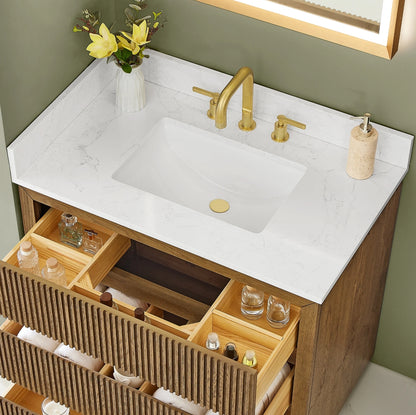 Aspen 36" Brown Single Bathroom Vanity