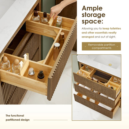 Aspen 36" Brown Single Bathroom Vanity