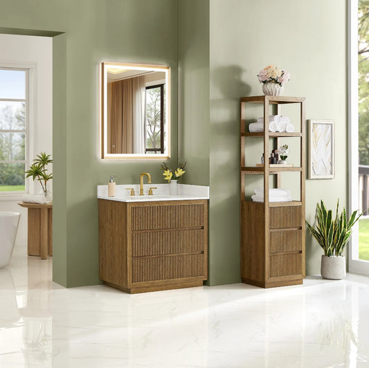 Aspen 36" Brown Single Bathroom Vanity