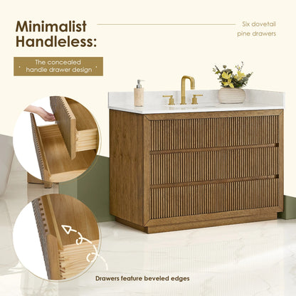 Aspen 48" Brown Single Bathroom Vanity