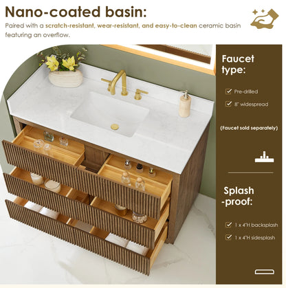 Aspen 48" Brown Single Bathroom Vanity
