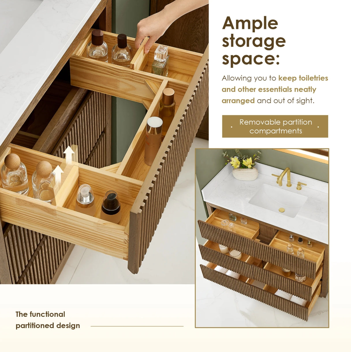 Aspen 48" Brown Single Bathroom Vanity