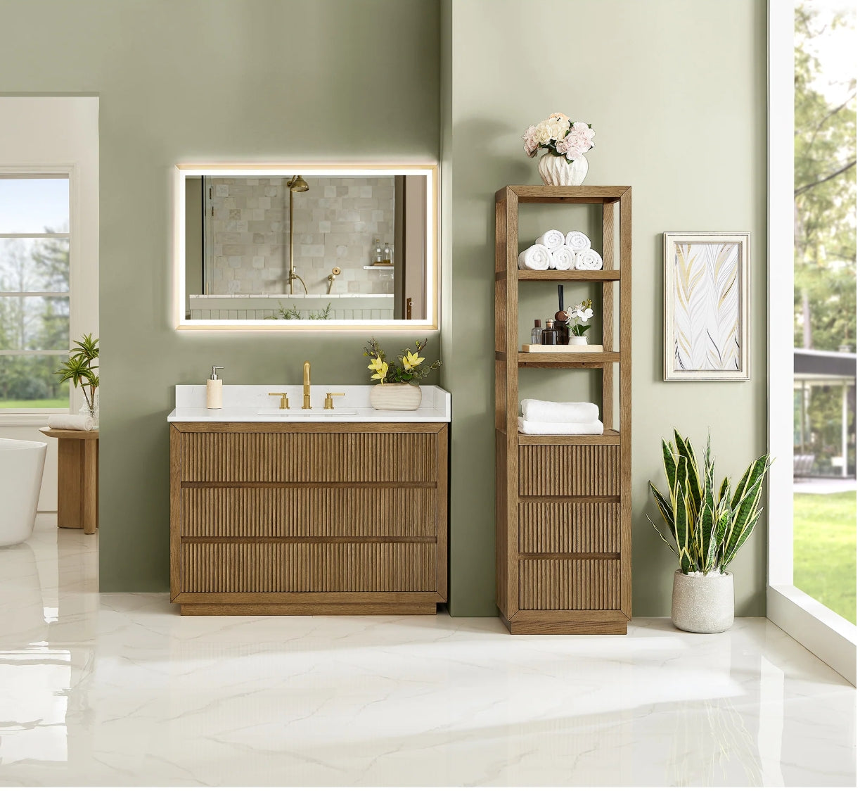 Aspen 48" Brown Single Bathroom Vanity