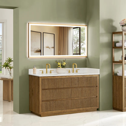 Aspen 60" Brown Double Bathroom Vanity