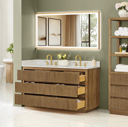 Aspen 60" Brown Double Bathroom Vanity