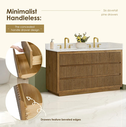 Aspen 60" Brown Double Bathroom Vanity