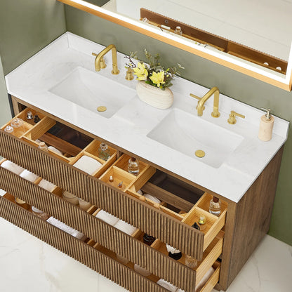 Aspen 60" Brown Double Bathroom Vanity