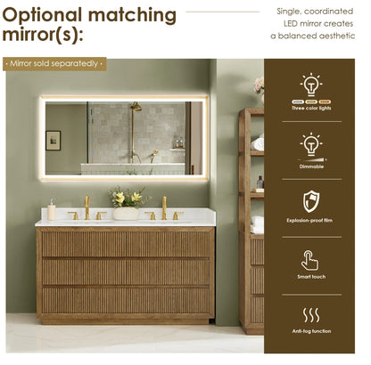 Aspen 60" Brown Double Bathroom Vanity