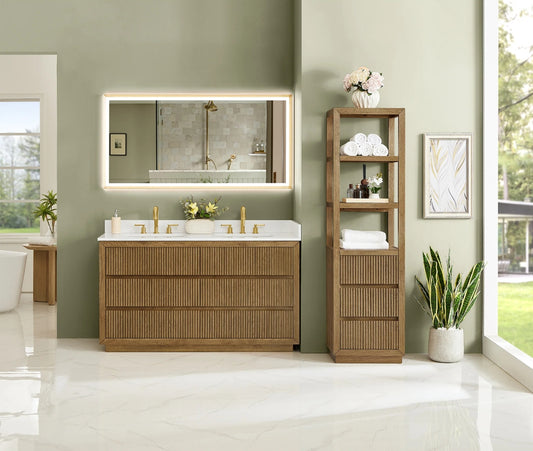 Aspen 60" Brown Double Bathroom Vanity