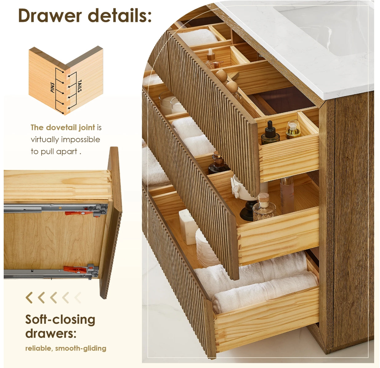 Aspen 60" Brown Double Bathroom Vanity