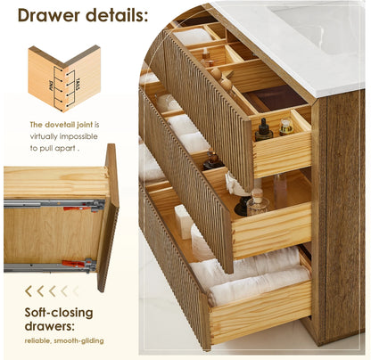 Aspen 60" Brown Double Bathroom Vanity