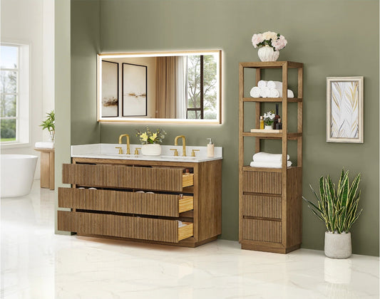 Aspen 60" Brown Double Bathroom Vanity