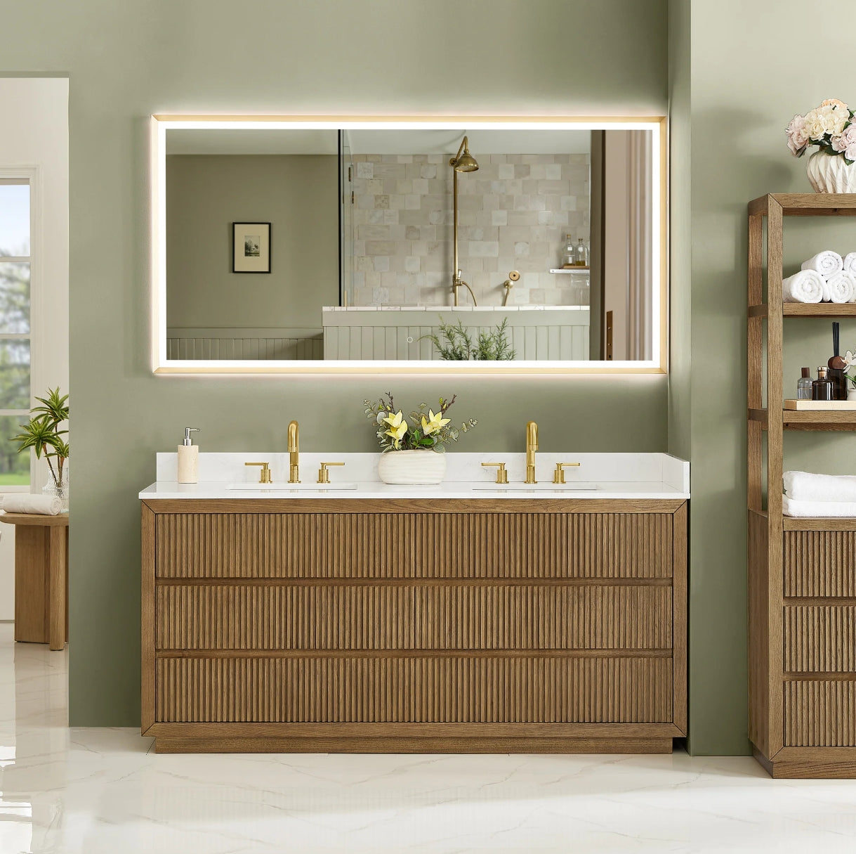 Aspen 72" Brown Double Bathroom Vanity