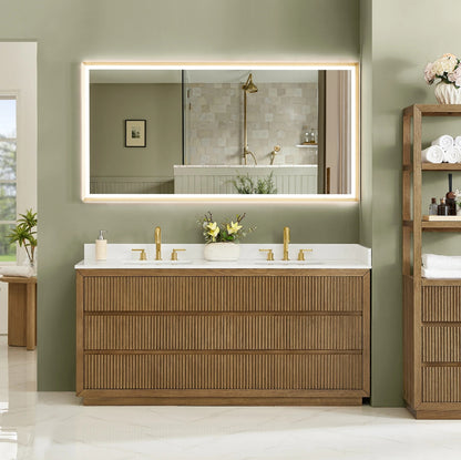 Aspen 72" Brown Double Bathroom Vanity