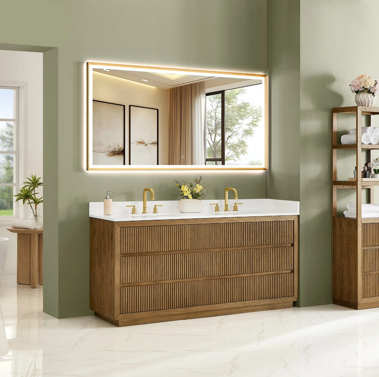 Aspen 72" Brown Double Bathroom Vanity