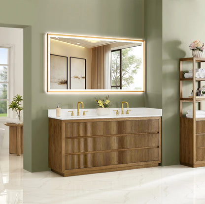 Aspen 72" Brown Double Bathroom Vanity