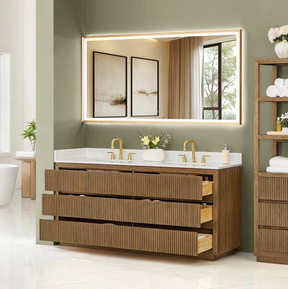 Aspen 72" Brown Double Bathroom Vanity
