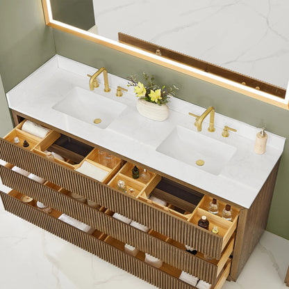 Aspen 72" Brown Double Bathroom Vanity