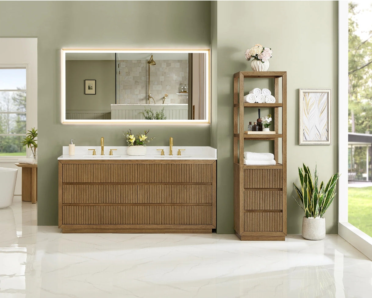 Aspen 72" Brown Double Bathroom Vanity