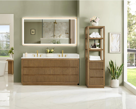 Aspen 72" Brown Double Bathroom Vanity
