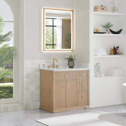 Oakmont Series 36" Natural Oak Single Bathroom Vanity