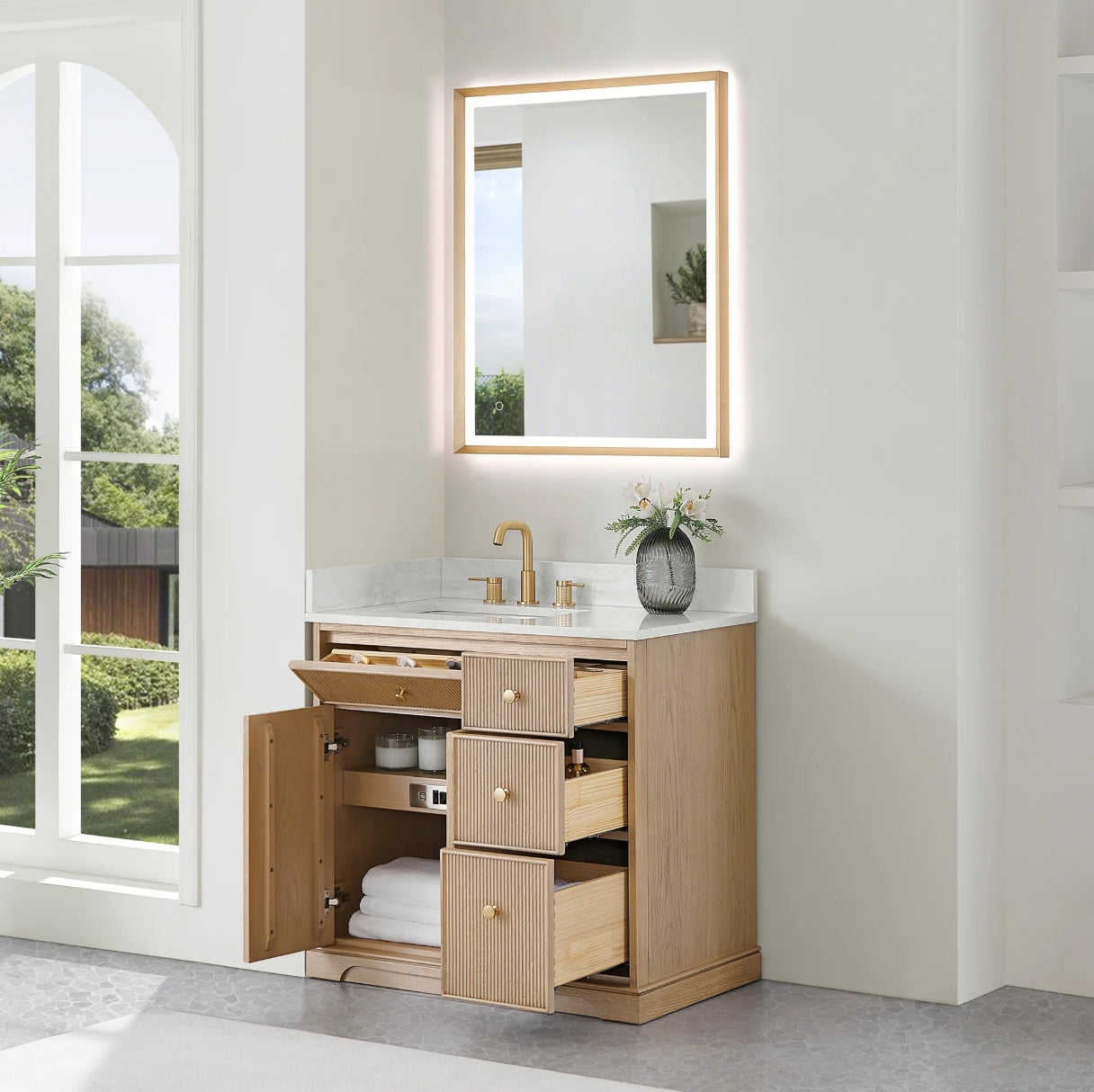 Oakmont Series 36" Natural Oak Single Bathroom Vanity