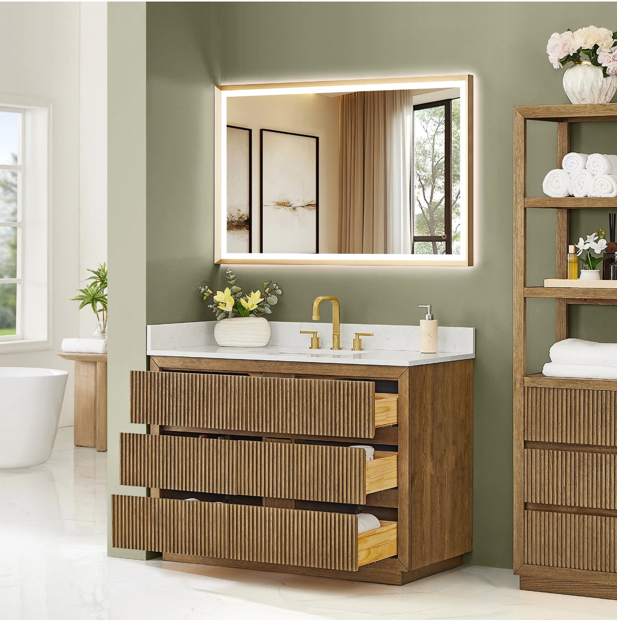 Aspen 48" Brown Single Bathroom Vanity